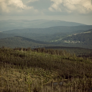 Panoramata nad pramenem Vltavy