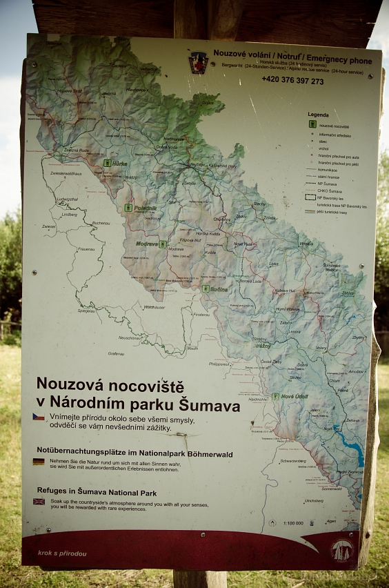 Mapa nocovišť v parku